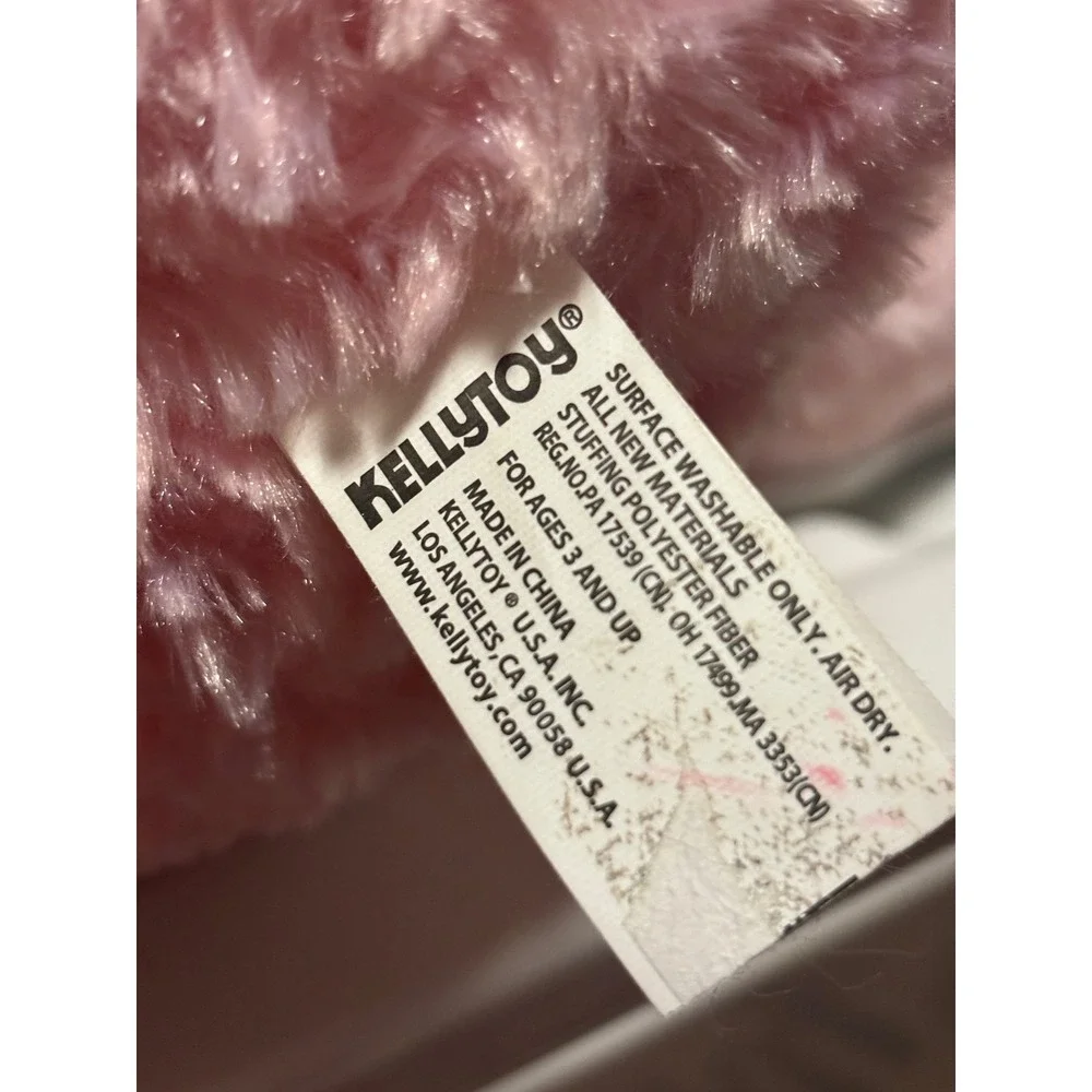 Kellytoy Pink Sheep Lamb Plush Stuffed Animal Curly Shaggy Faux Fur Toy - Picture 6 of 6